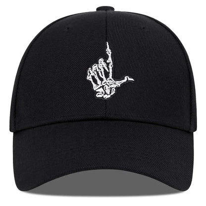 Unisex Skeleton Fingers Embroidery Baseball Caps