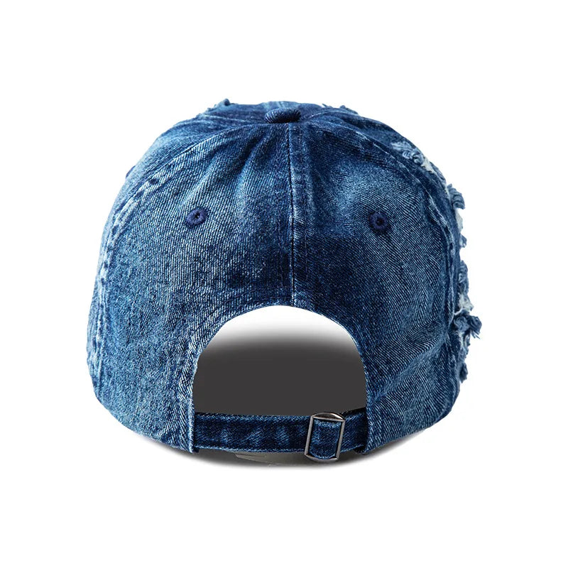 Washed Denim Baseball Cap Women Men