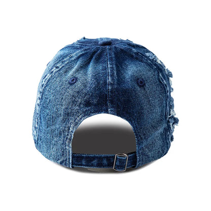 Washed Denim Baseball Cap Women Men
