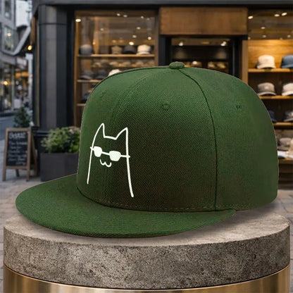 Cool Cat Wearing Sunglasses Street Snapback Cap
