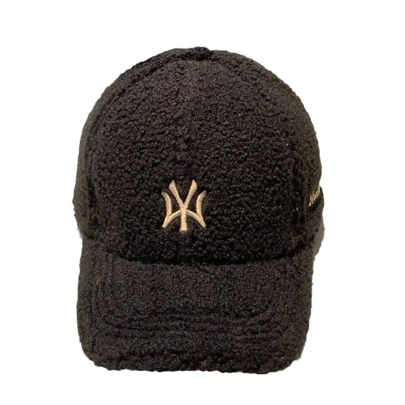Faux Cashmere Letter Logo Winter Baseball Cap