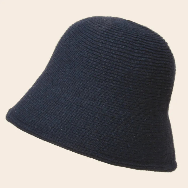 Korean Retro Knitted Winter Bucket Hat