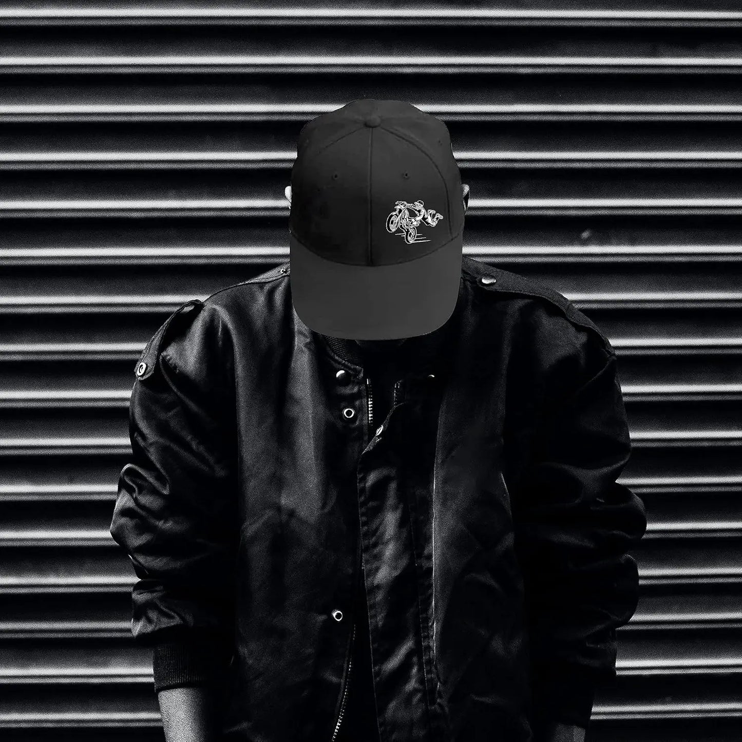 Motorcycle Funny Black Snapback Cap