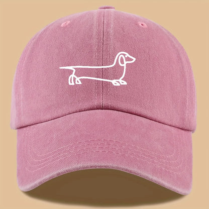 Simple Dog Print Travel Baseball Cap