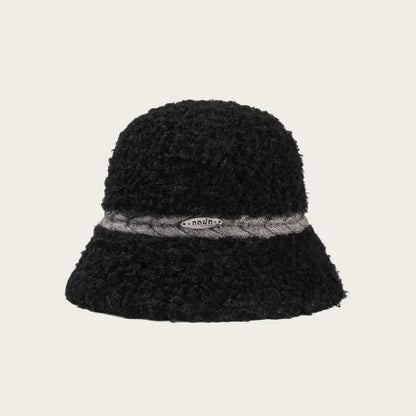 Soft Fleece Knitted Band Bucket Hat