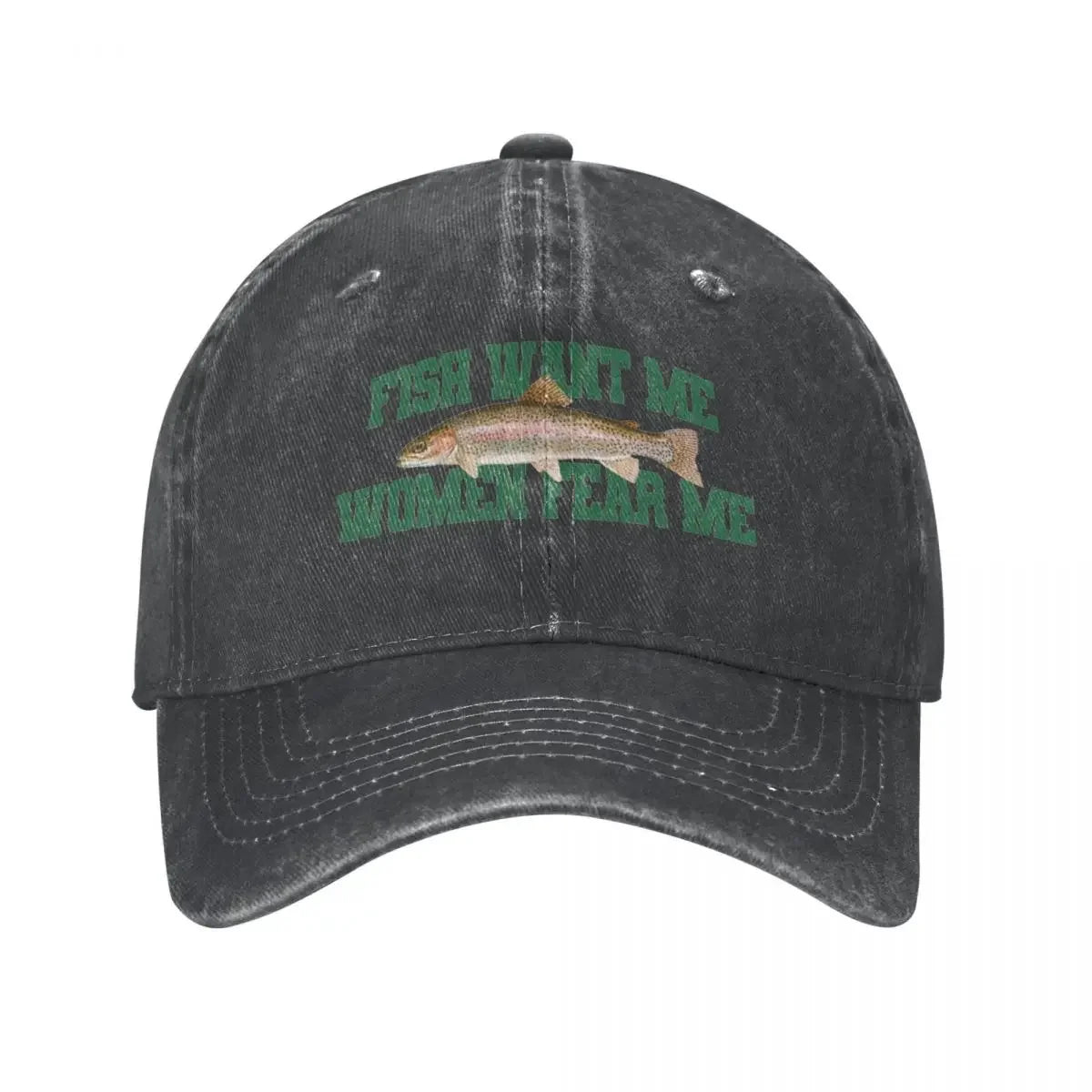 Fear Me Fish Denim Baseball Cap