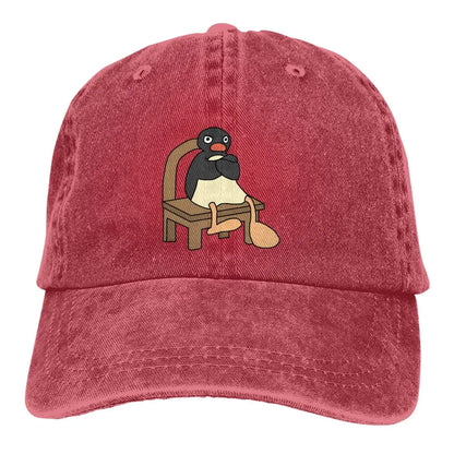 Angry Pingu Pure Color Penguin Dad Hat