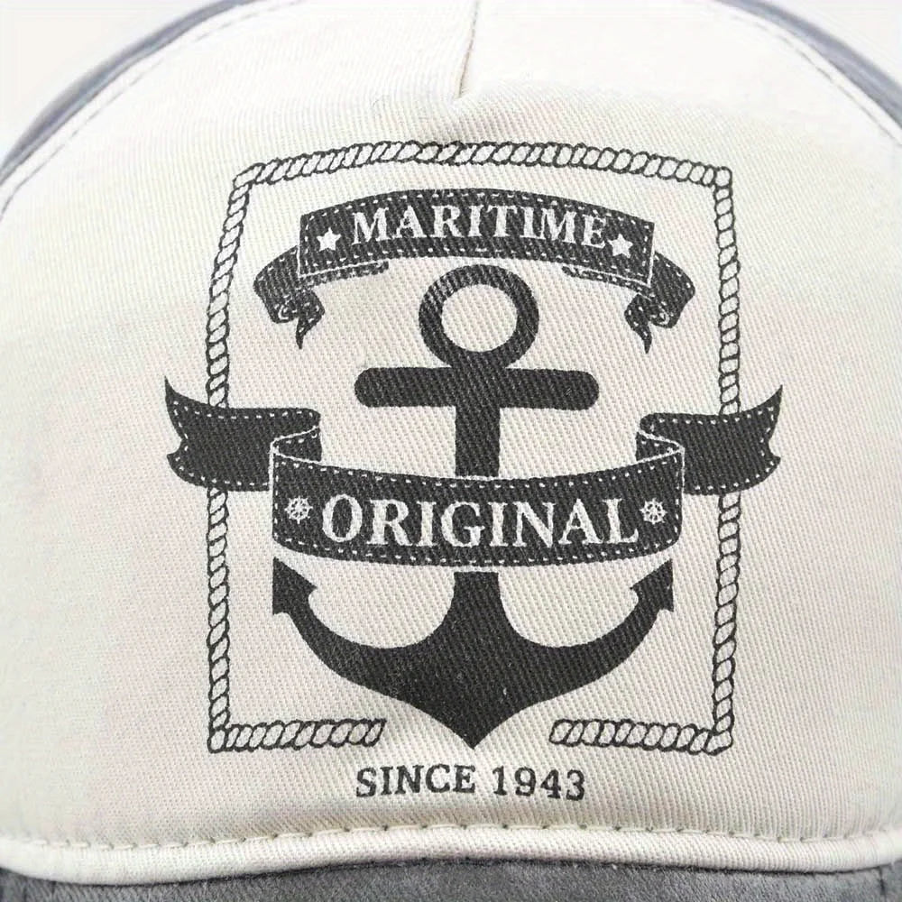 Anchor Print Hip Hop Snapback Cap