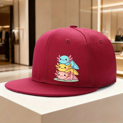 Cute Axolotl Stack Graphic Snapback Cap