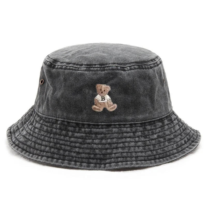 Vintage Teddy Bear Cotton Bucket Hat