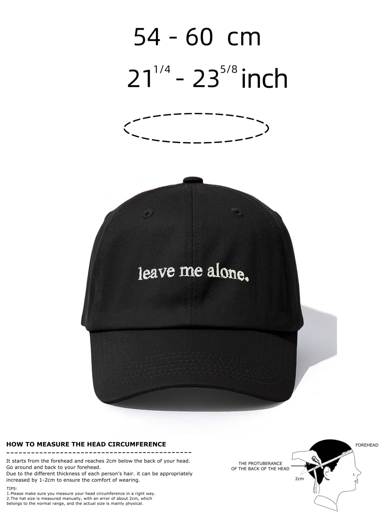 Leave Me Alone Embroidery Baseball Cap