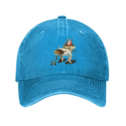 Hieronymus Bosch Garden Earthly Delights Distressed Denim Baseball Cap