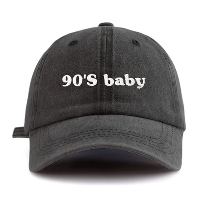 90s Baby Embroidery Washed Dad Baseball Cap