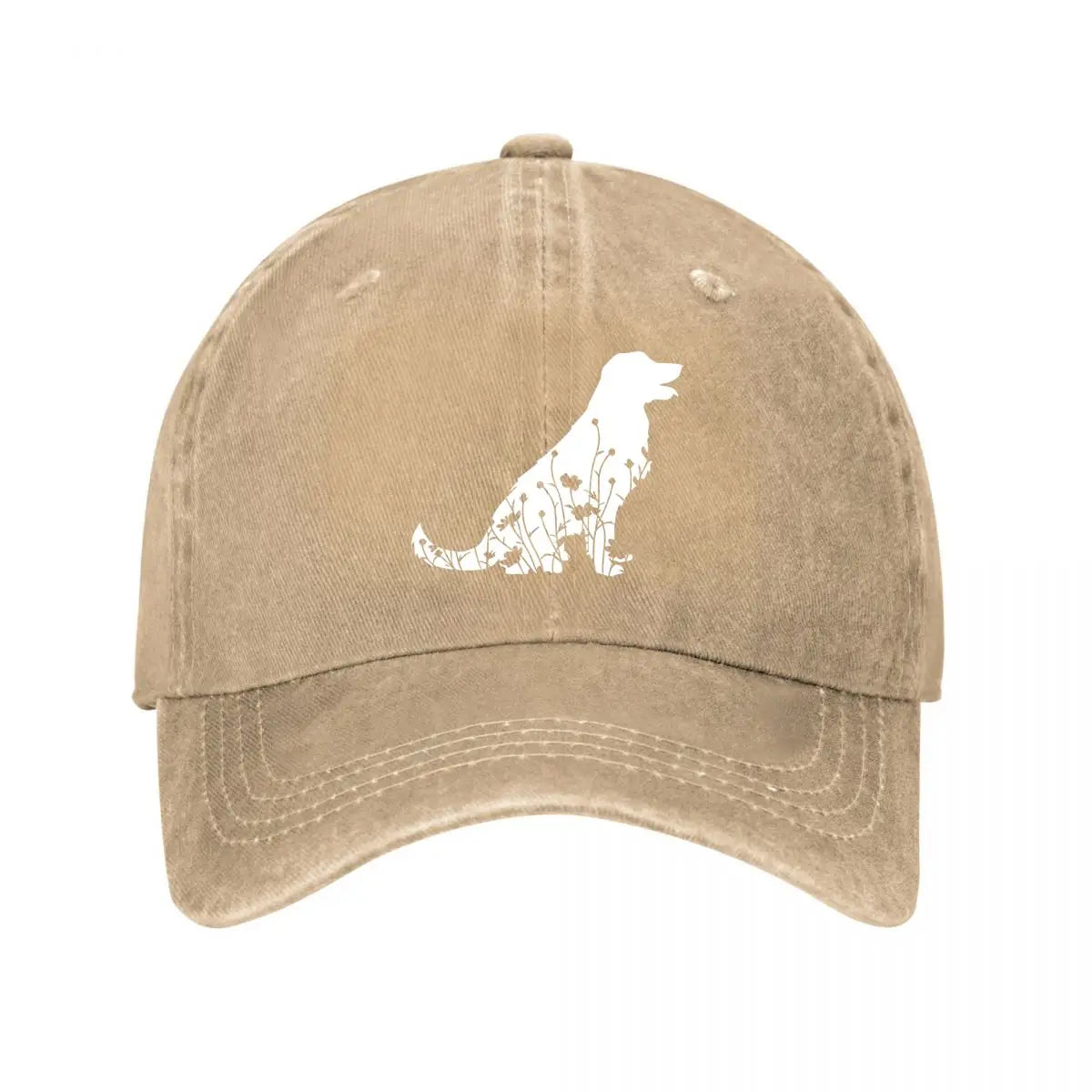 Vintage Washed Cotton Dog Pattern Baseball Cap