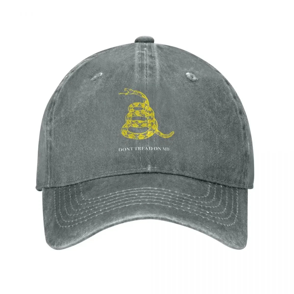 Gadsden Flag Yellow Libertarian Denim Snapback Cap