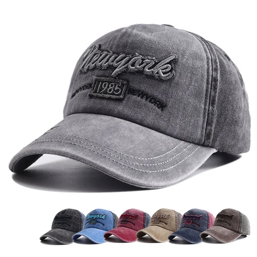Washed Cotton Letter Snapback Cap