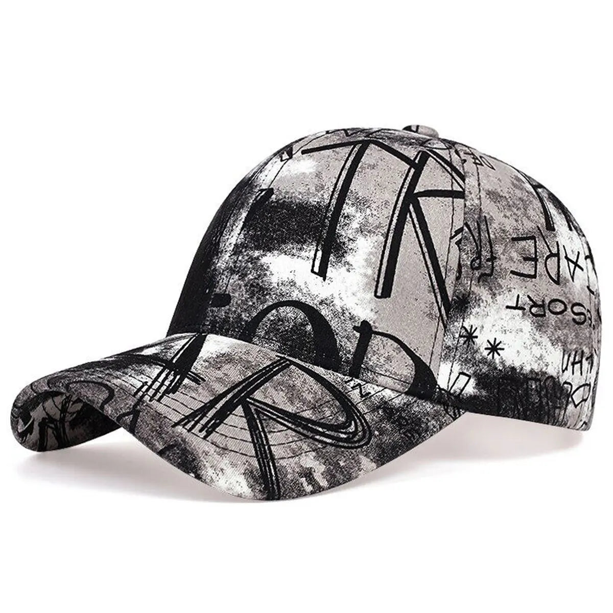 Letter Graffiti Tie-Dye Unisex Adjustable Baseball Cap