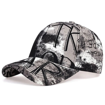 Letter Graffiti Tie-Dye Unisex Adjustable Baseball Cap