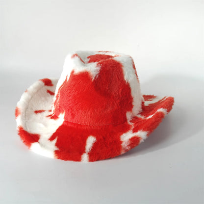 Winter Rabbit Fur Western Cowboy Fedora Hat