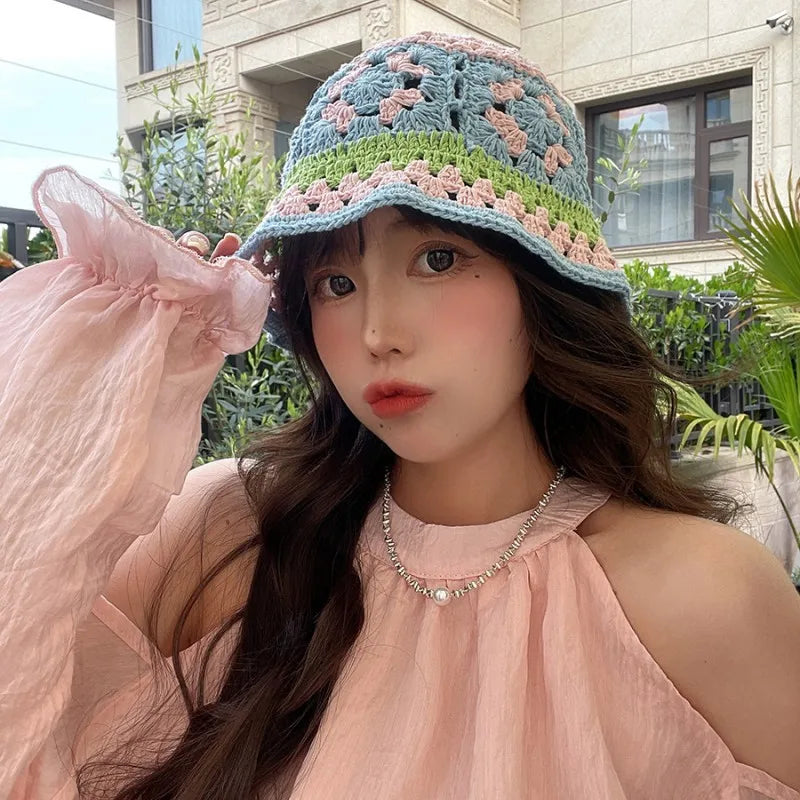 Japanese Handmade Knitted Sweet Fisherman Bucket Hat