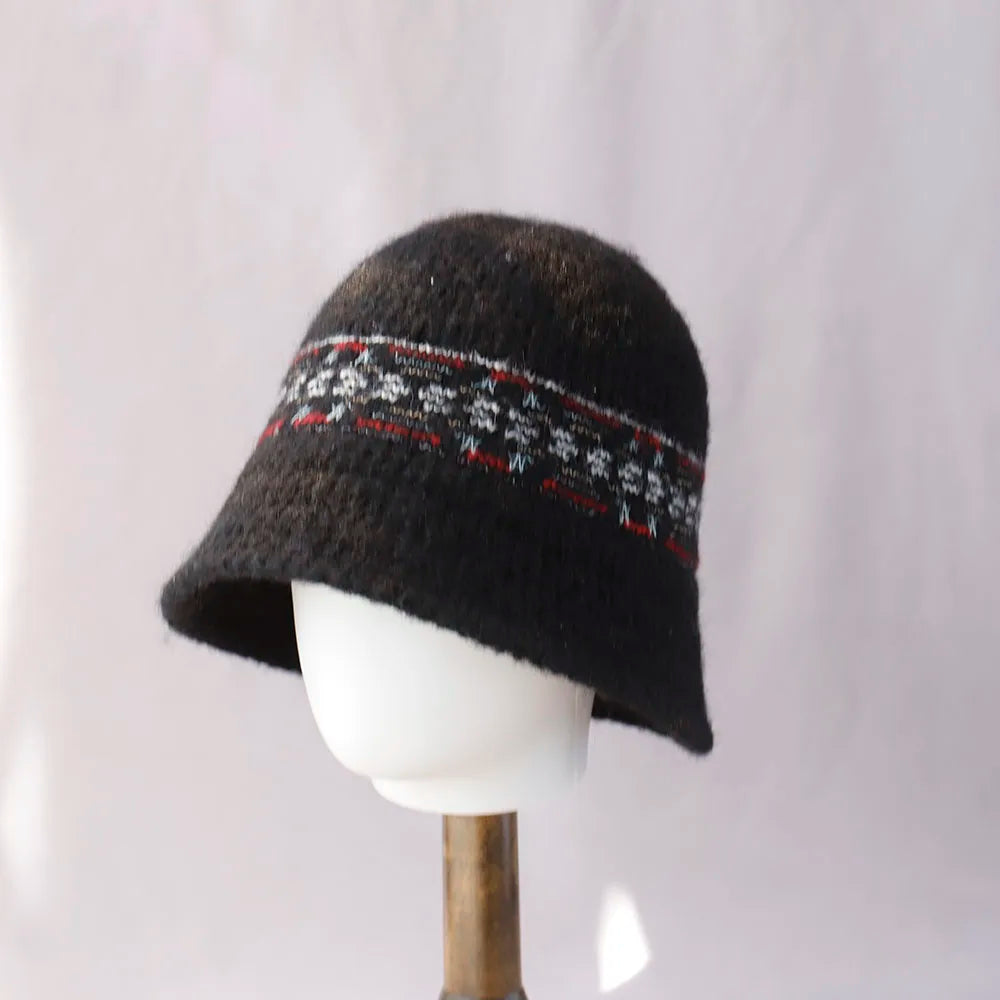 Vintage Wool Foldable Winter Bucket Hat