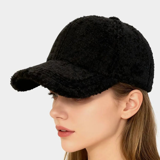 Winter Lamb Wool Solid Baseball Cap