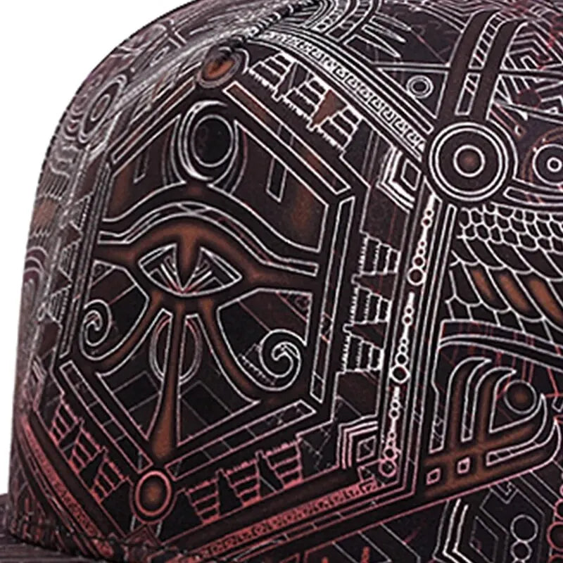 Horus Print Cartoon Snapback Cap