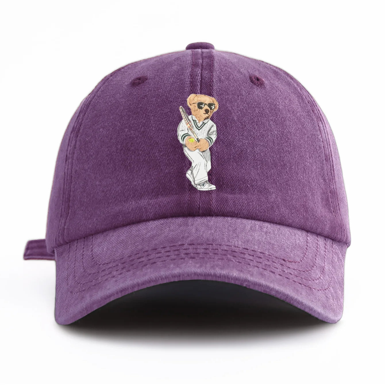 Minimalist Bear Print Retro Baseball Cap