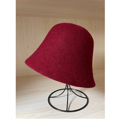 Women Vintage Felt Winter Bucket Hat