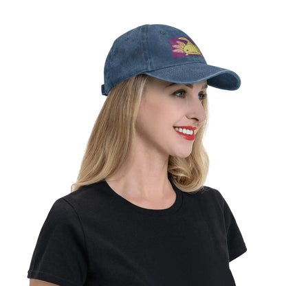 Cute Axolotl Perfect Saying Washed Denim Baseball Cap
