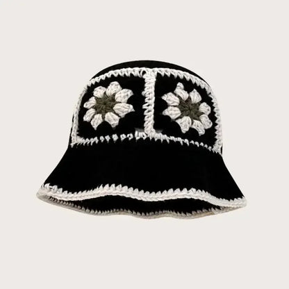 New Korean Handmade Crochet Flower Bucket Hat