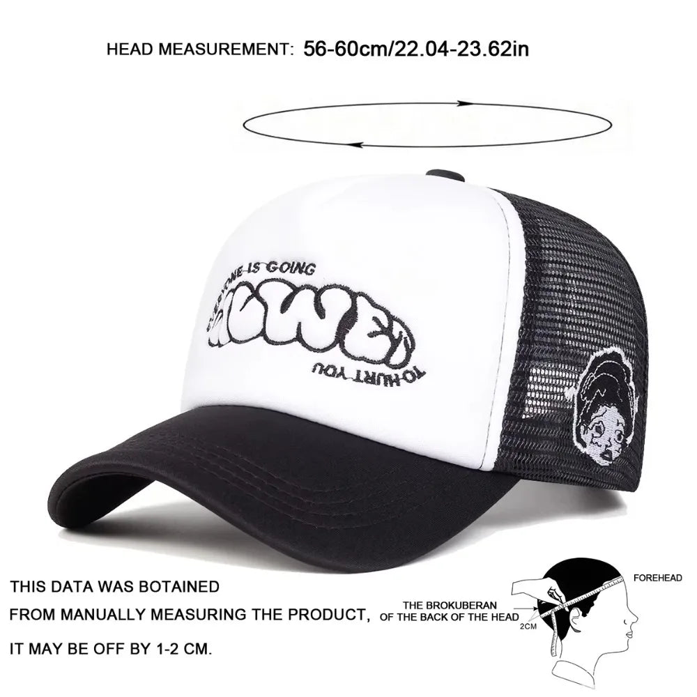 Fashion Letter Embroidery Mesh Unisex Baseball Cap
