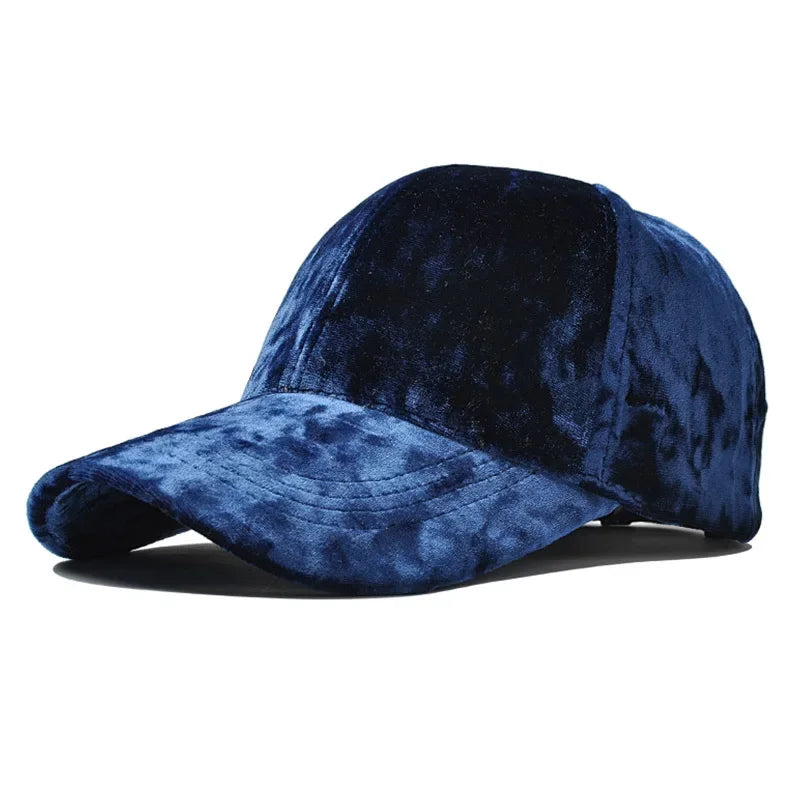 Gold Velvet Baseball Cap
