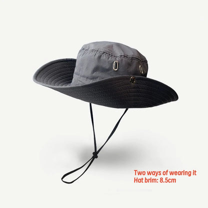 Summer Men Bucket Hat Outdoor UV Protection Wide