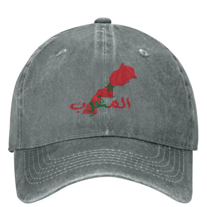 Morocco Map Flag Print Baseball Cap
