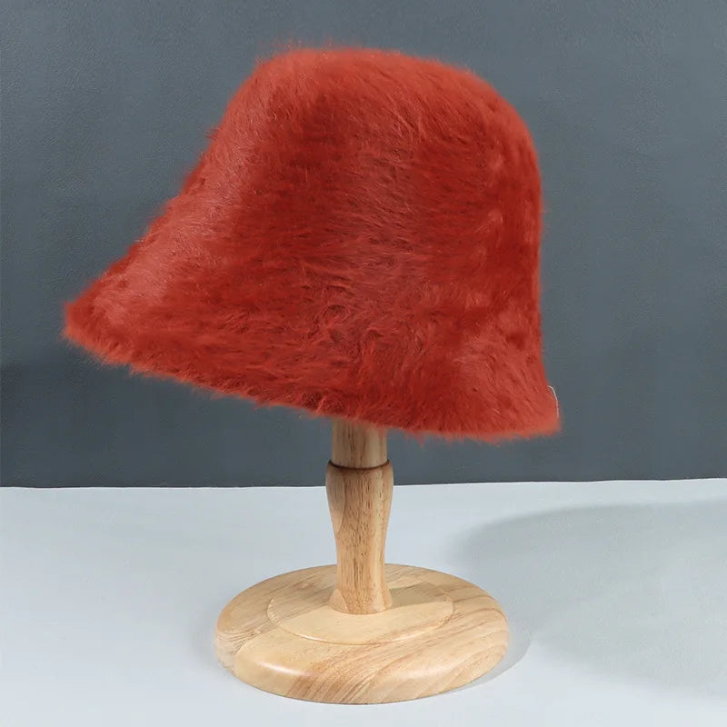 Women's Faux Fur Warm Bucket Hat