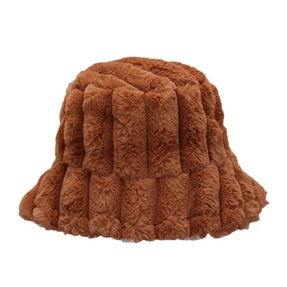 Winter Faux Fur Panama Bucket Hat