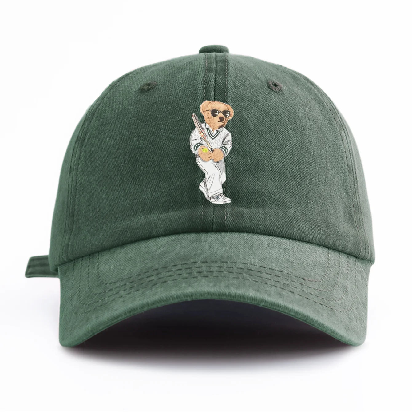 Minimalist Bear Print Retro Baseball Cap