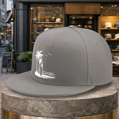 Palm Tree Surfboard Streetwear Adjustable Snapback Cap