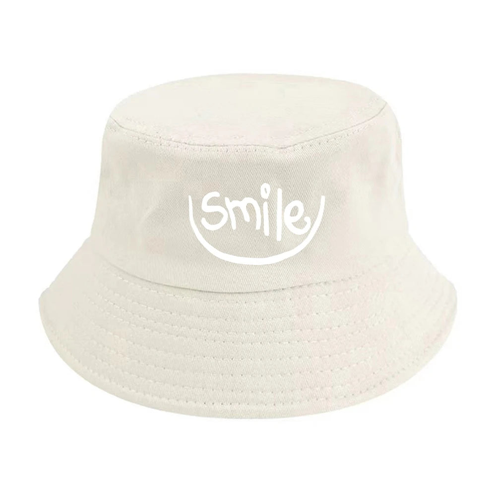 Unisex Smile Face Print Bucket Hat