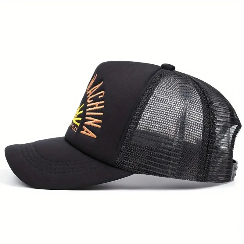 Color Block Embroidered Mesh Trucker Baseball Cap