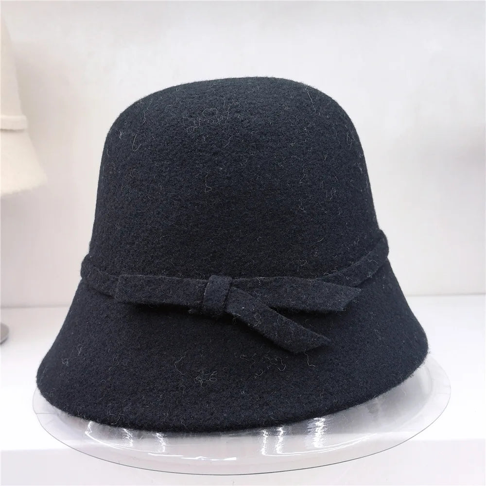 Women's Retro Wool Butterfly Bucket Hat