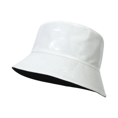 Shiny PU Leather Hip-Hop Bucket Hat