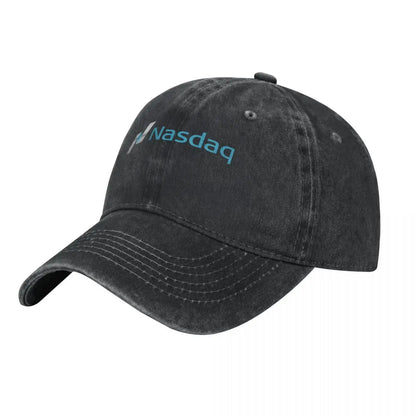 Nasdaq Logo Knitted Denim Trucker Baseball Cap