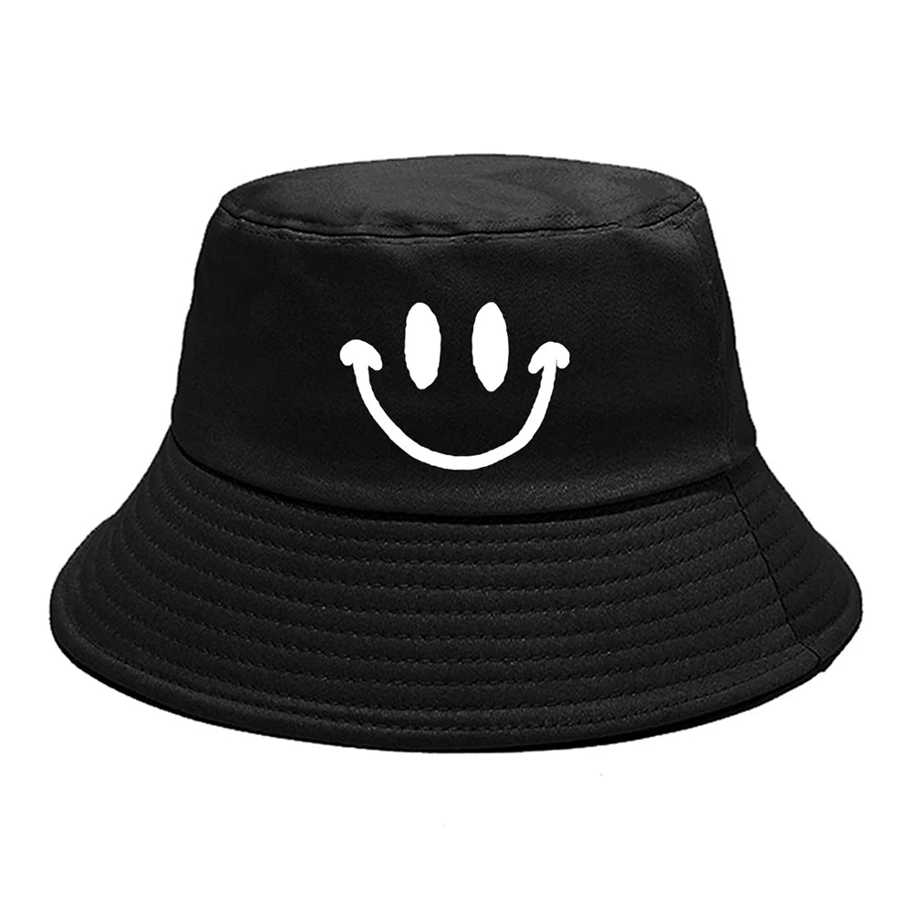 Unisex Smile Face Print Bucket Hat