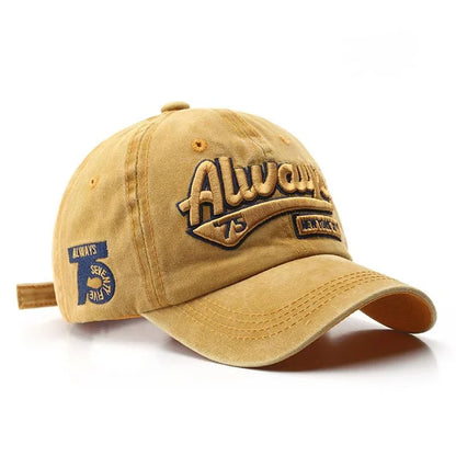 Unisex Vintage Washed “ALWAYS” Embroidered Baseball Cap