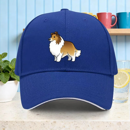 Cartoon Rough Collie Printed Adjustable Baseball Cap