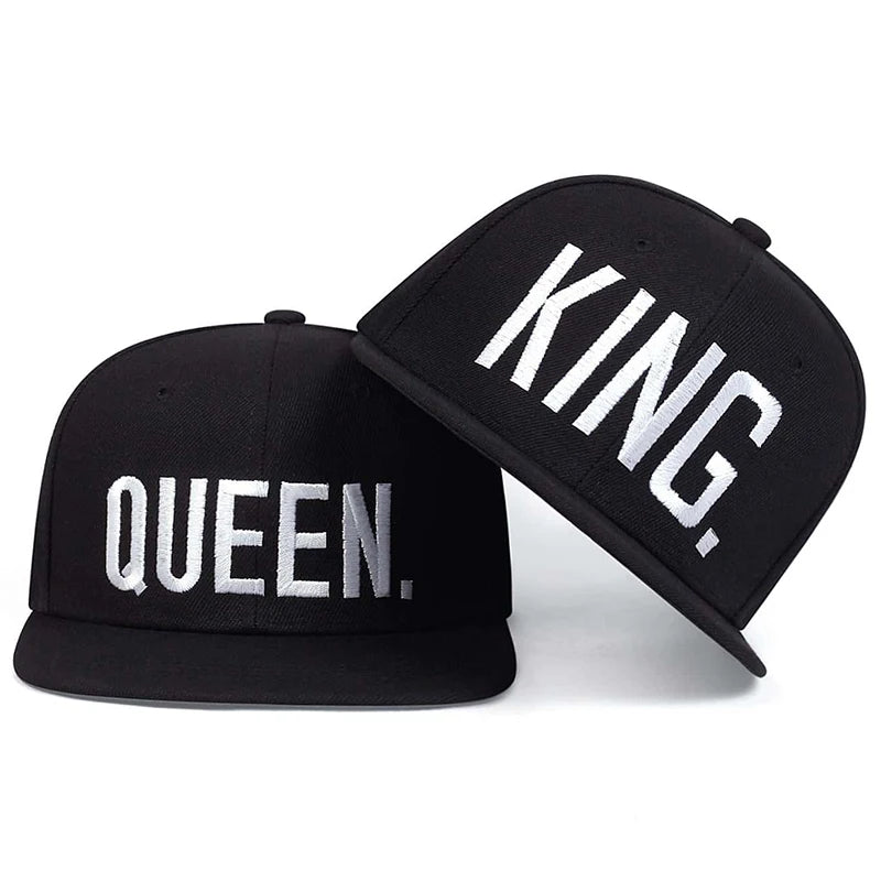 Unisex King Queen Embroidery Hip-Hop Hat