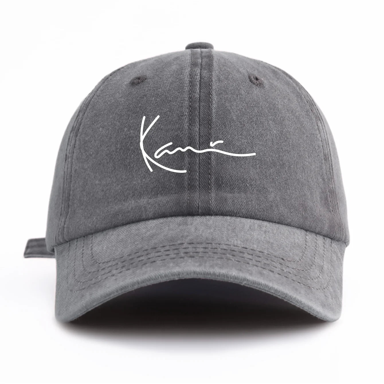 K Print Minimalist Retro Washed Baseball Cap
