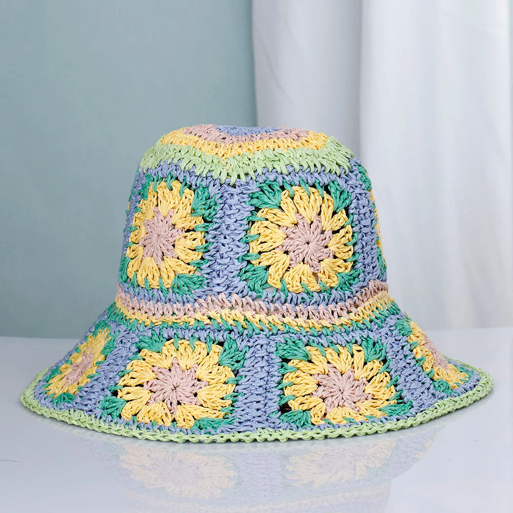 Wide Brim Foldable Summer Straw Bucket Hat